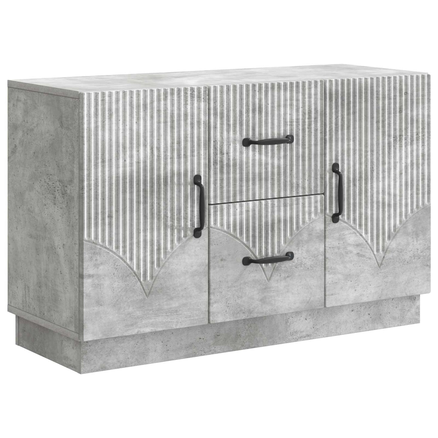 Dressoir met lade Betongrijs 89 x 34,5 x 57 cm Bewerkt hout