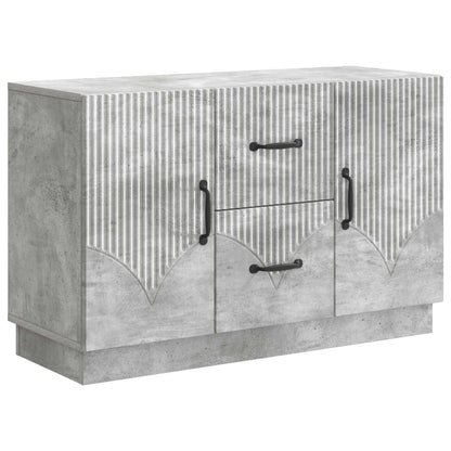 Dressoir met lade Betongrijs 89 x 34,5 x 57 cm Bewerkt hout
