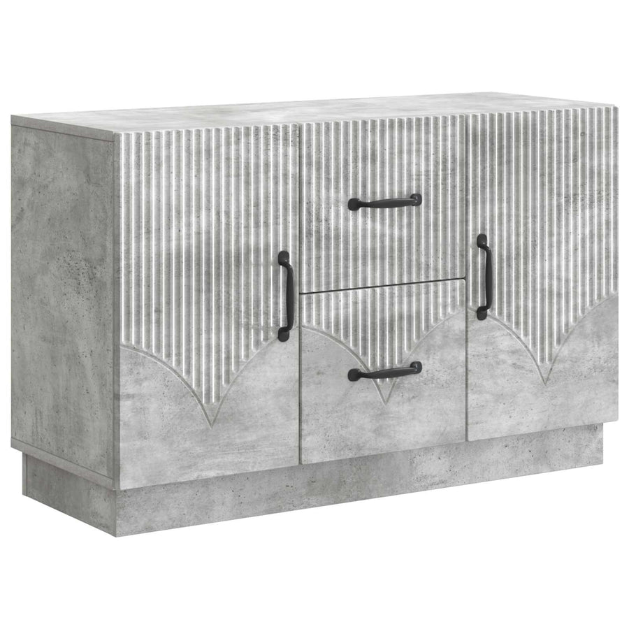 Dressoir met lade Betongrijs 89 x 34,5 x 57 cm Bewerkt hout