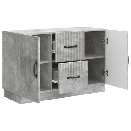 Dressoir met lade Betongrijs 89 x 34,5 x 57 cm Bewerkt hout