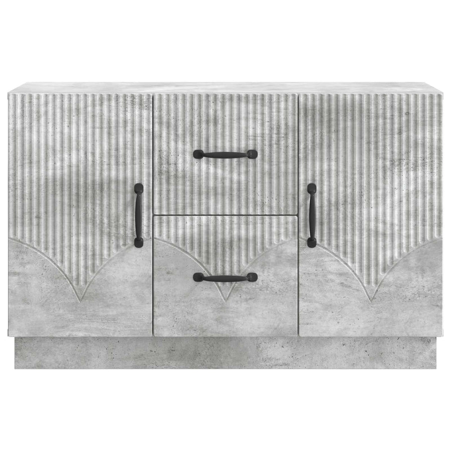 Dressoir met lade Betongrijs 89 x 34,5 x 57 cm Bewerkt hout