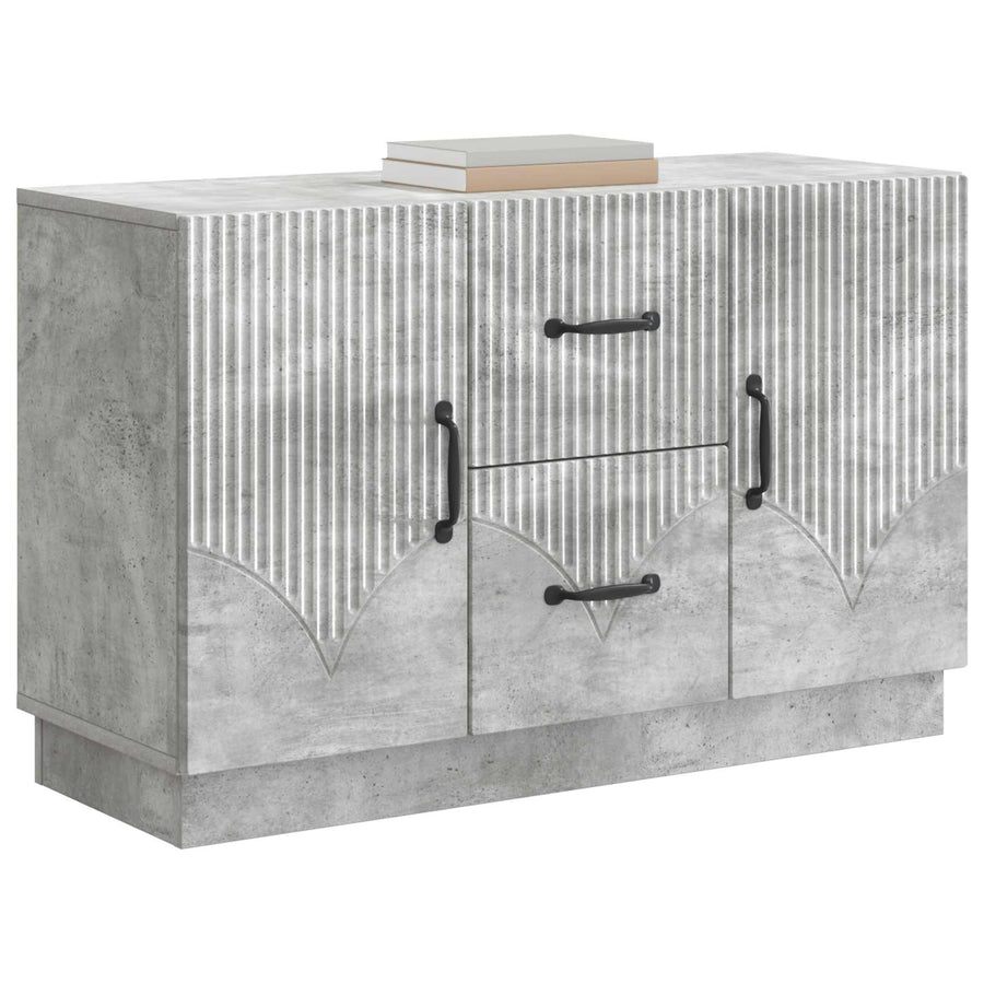Dressoir met lade Betongrijs 89 x 34,5 x 57 cm Bewerkt hout