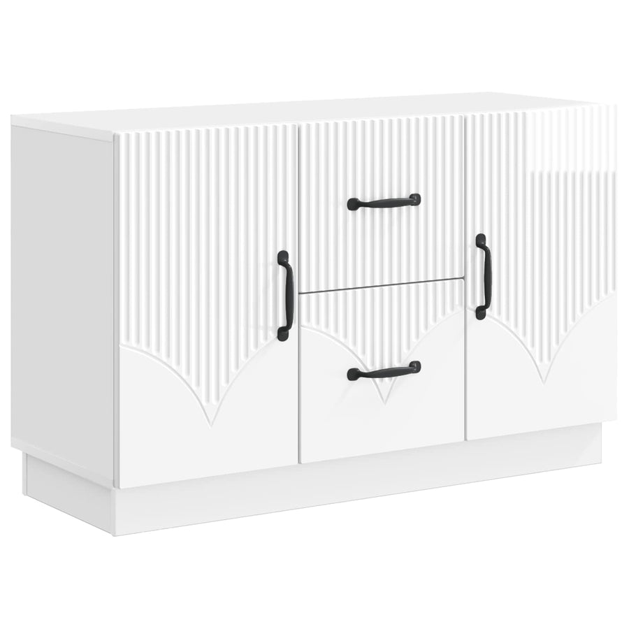 Dressoir met lade Hoogglans Wit 89 x 34,5 x 57 cm Bewerkt hout