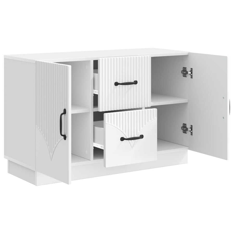 Dressoir met lade Hoogglans Wit 89 x 34,5 x 57 cm Bewerkt hout