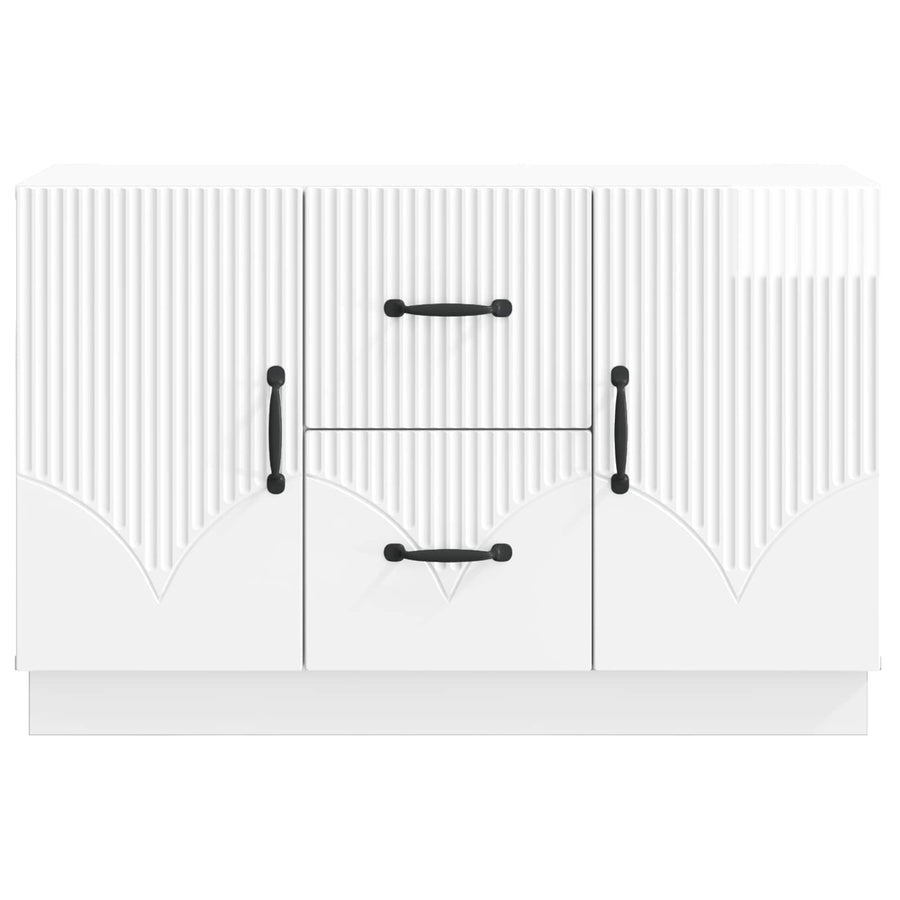 Dressoir met lade Hoogglans Wit 89 x 34,5 x 57 cm Bewerkt hout