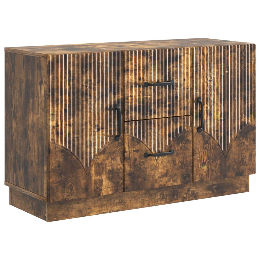 Dressoir met lade Gerookt eiken 89 x 34,5 x 57 cm Bewerkt hout