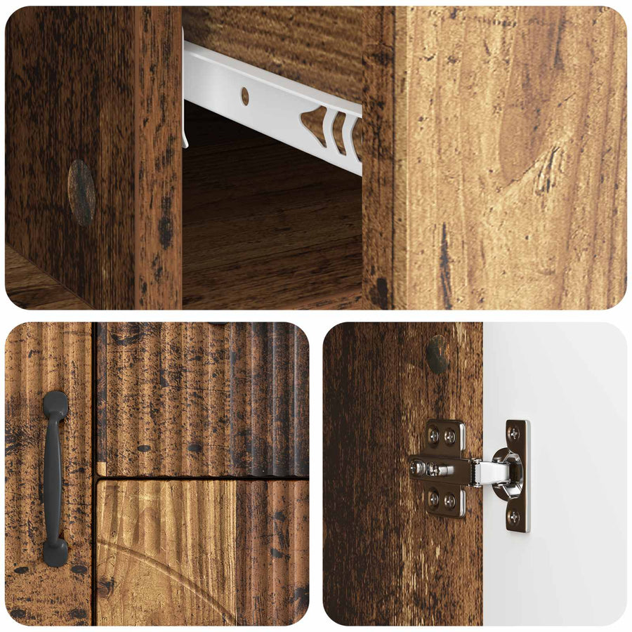 Dressoir met lade Oud hout 89 x 34,5 x 57 cm Bewerkt hout