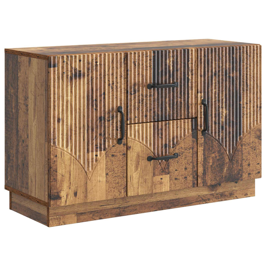 Dressoir met lade Oud hout 89 x 34,5 x 57 cm Bewerkt hout