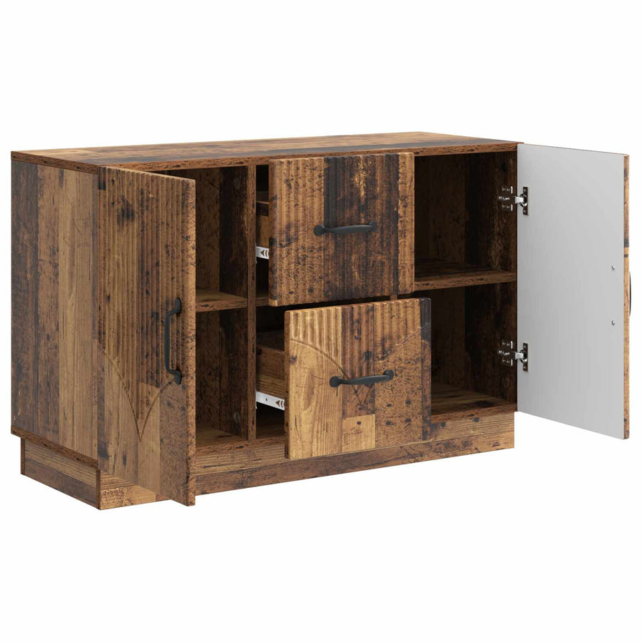 Dressoir met lade Oud hout 89 x 34,5 x 57 cm Bewerkt hout