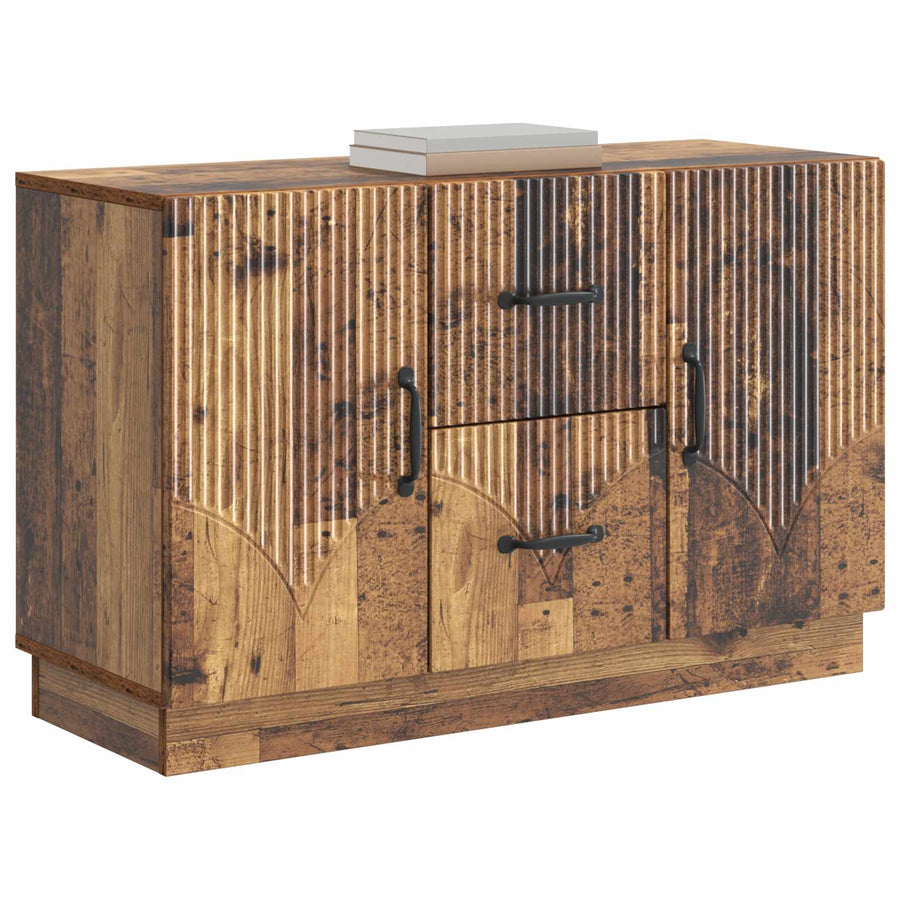 Dressoir met lade Oud hout 89 x 34,5 x 57 cm Bewerkt hout
