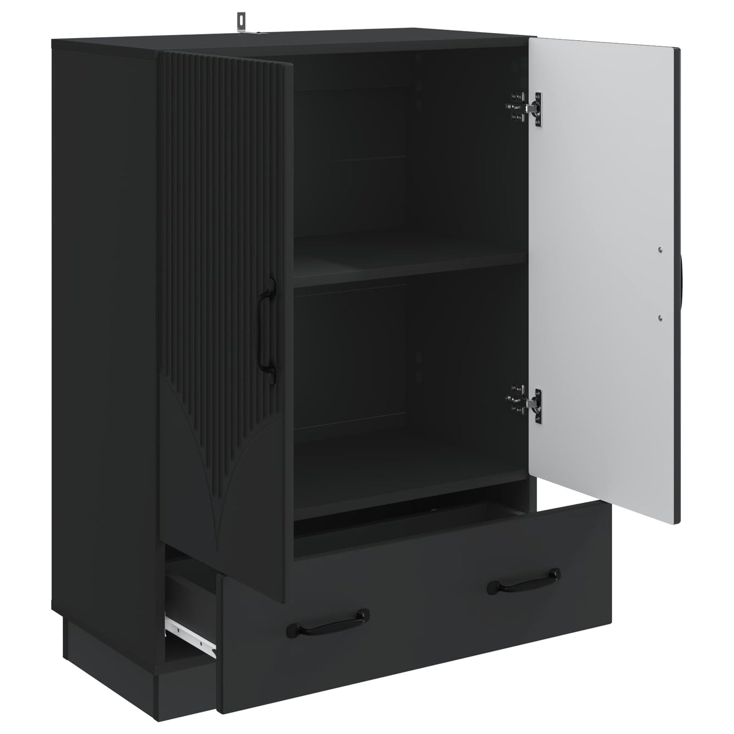 Dressoir met lade Zwart 66 x 34,5 x 92 cm Bewerkt hout