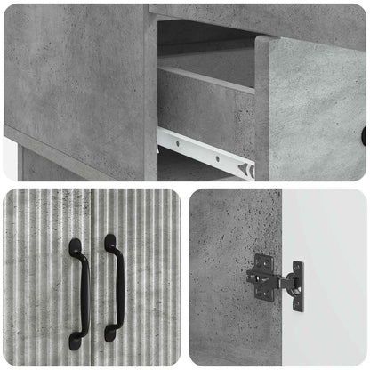 Dressoir met lade Betongrijs 66 x 34,5 x 92 cm Bewerkt hout