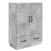 Dressoir betongrijs 66x34,5x92 cm bewerkt hout