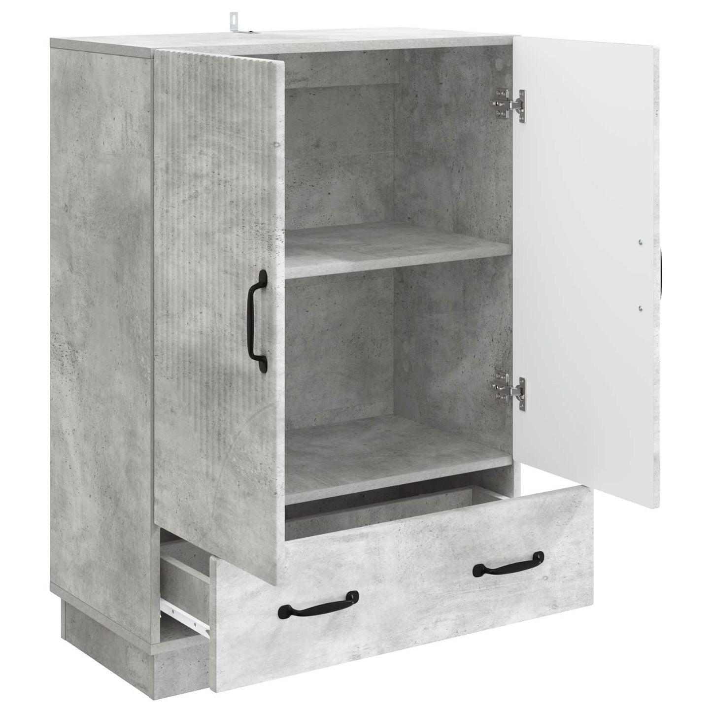 Dressoir met lade Betongrijs 66 x 34,5 x 92 cm Bewerkt hout