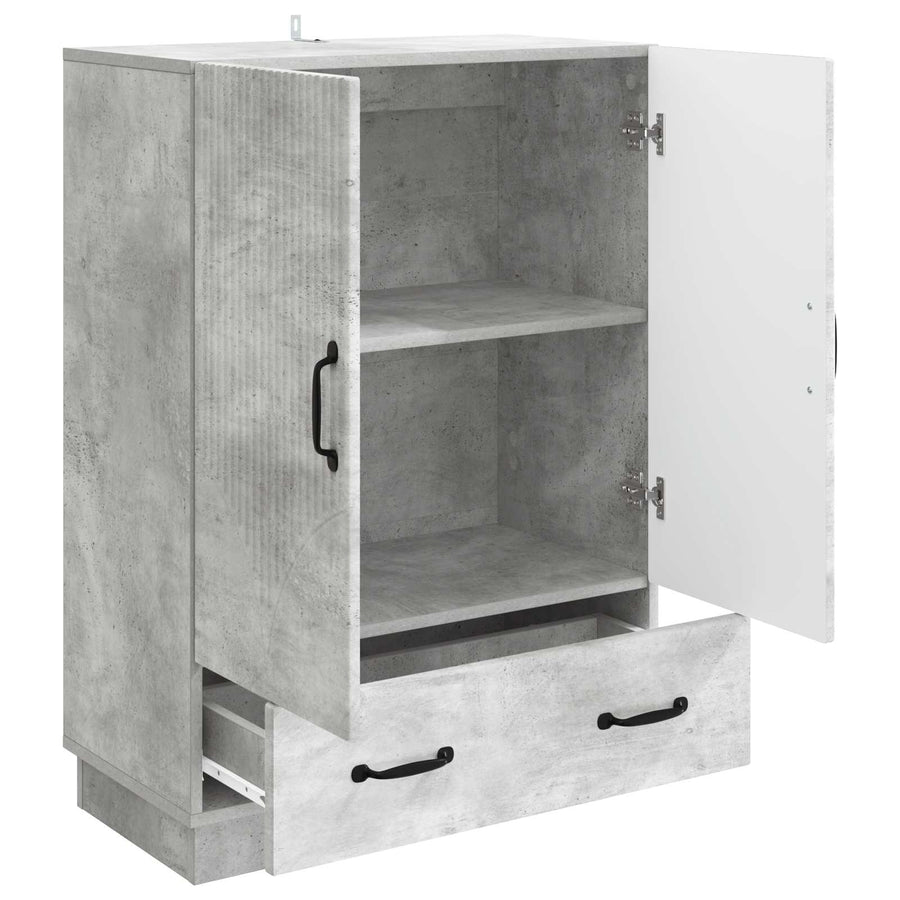 Dressoir met lade Betongrijs 66 x 34,5 x 92 cm Bewerkt hout