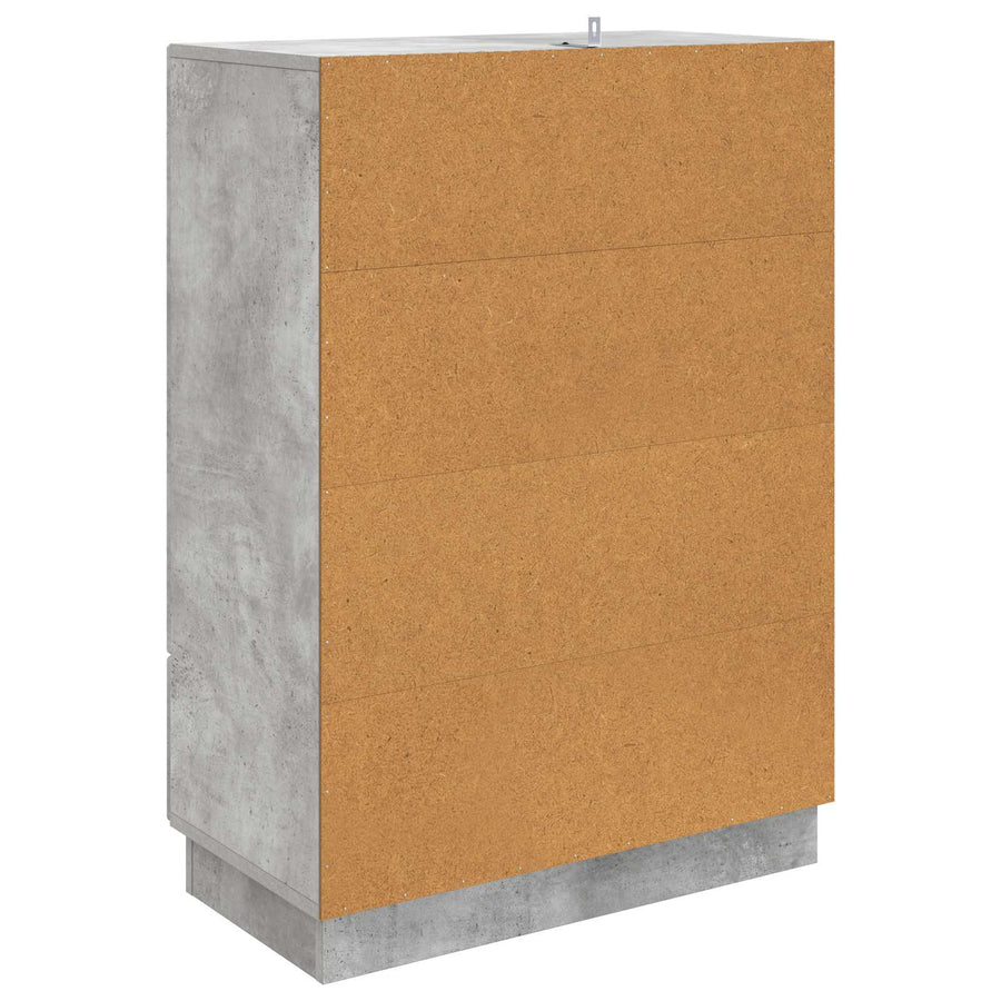 Dressoir met lade Betongrijs 66 x 34,5 x 92 cm Bewerkt hout
