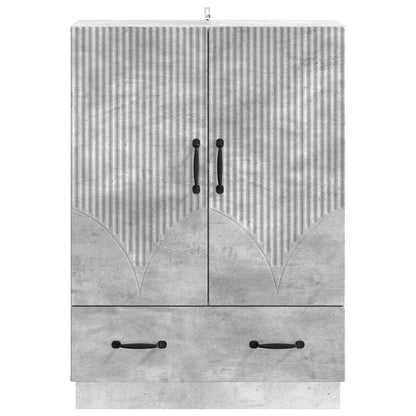 Dressoir met lade Betongrijs 66 x 34,5 x 92 cm Bewerkt hout