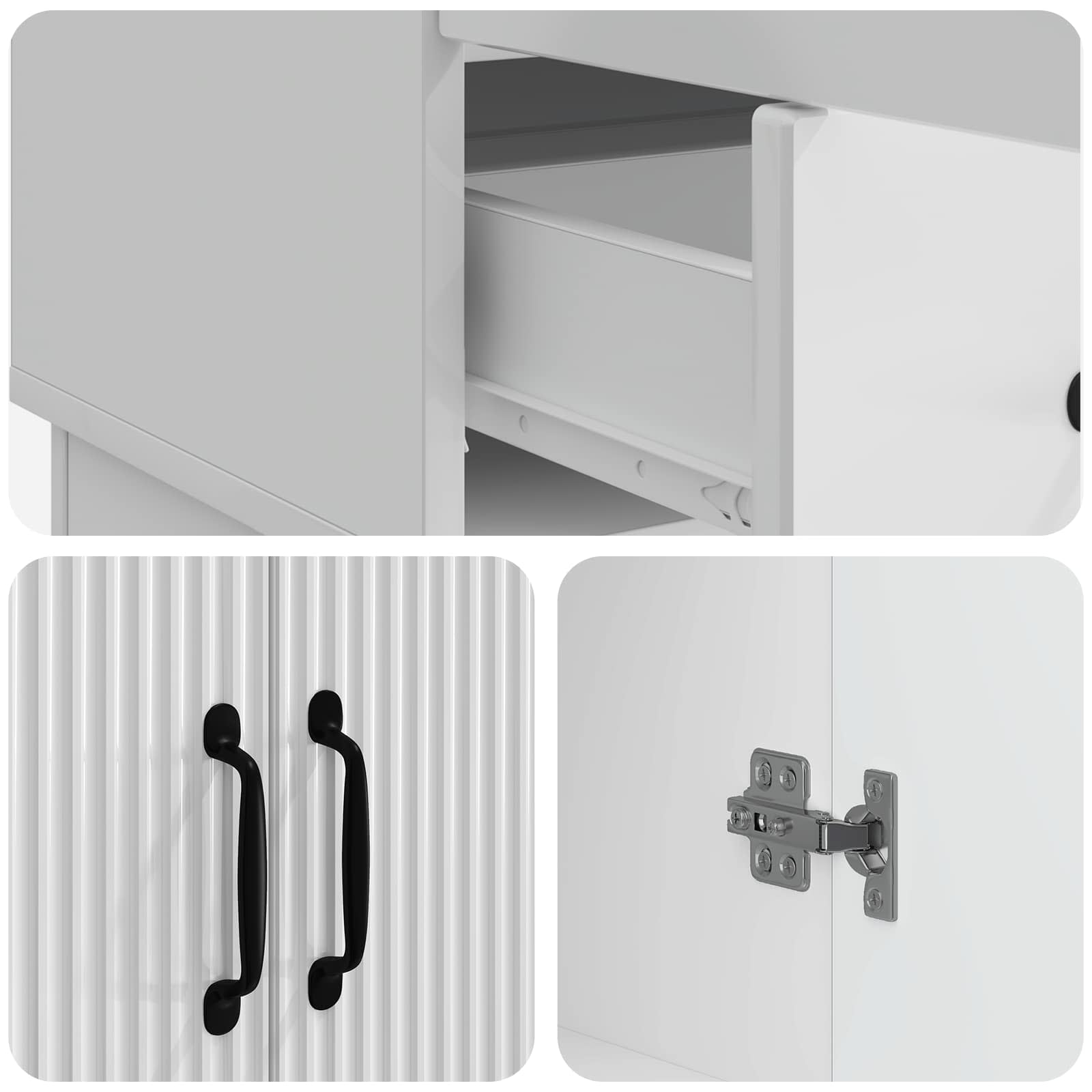 Dressoir met lade Hoogglans Wit 66 x 34,5 x 92 cm Bewerkt hout