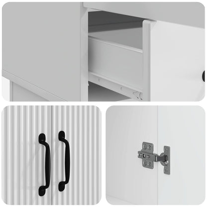 Dressoir met lade Hoogglans Wit 66 x 34,5 x 92 cm Bewerkt hout