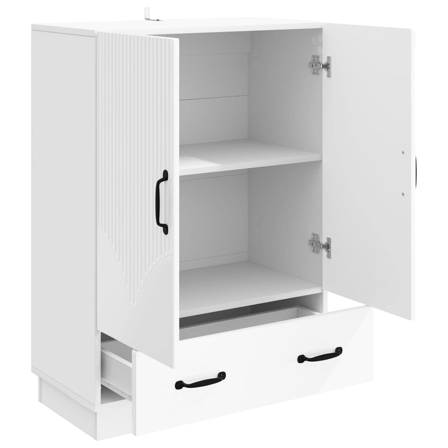 Dressoir met lade Hoogglans Wit 66 x 34,5 x 92 cm Bewerkt hout