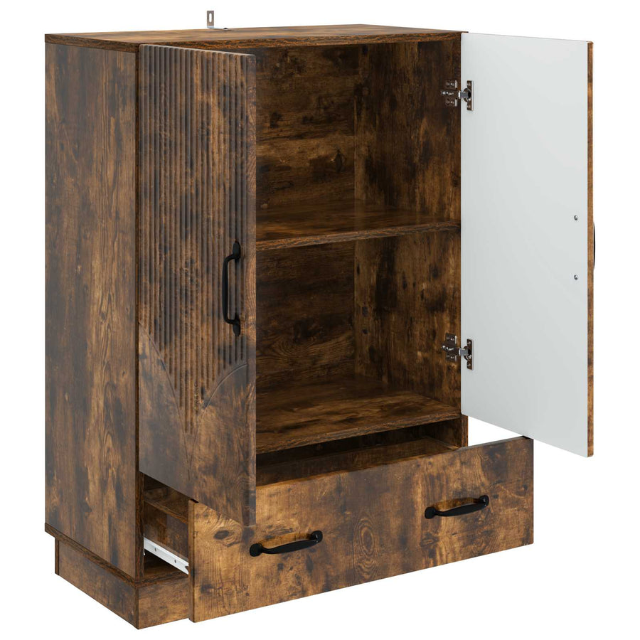 Dressoir met lade Gerookt eiken 66 x 34,5 x 92 cm Bewerkt hout