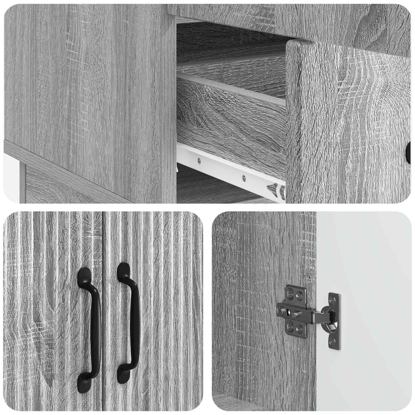 Dressoir met lade Grijs sonoma 66 x 34,5 x 92 cm Bewerkt hout