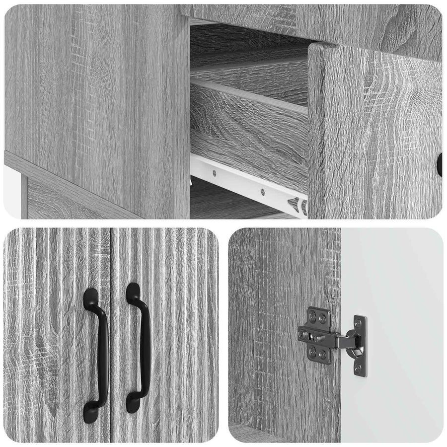 Dressoir met lade Grijs sonoma 66 x 34,5 x 92 cm Bewerkt hout