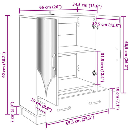 Dressoir met lade Grijs sonoma 66 x 34,5 x 92 cm Bewerkt hout
