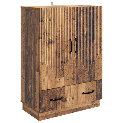 Dressoir met lade Oud hout 66 x 34,5 x 92 cm Bewerkt hout