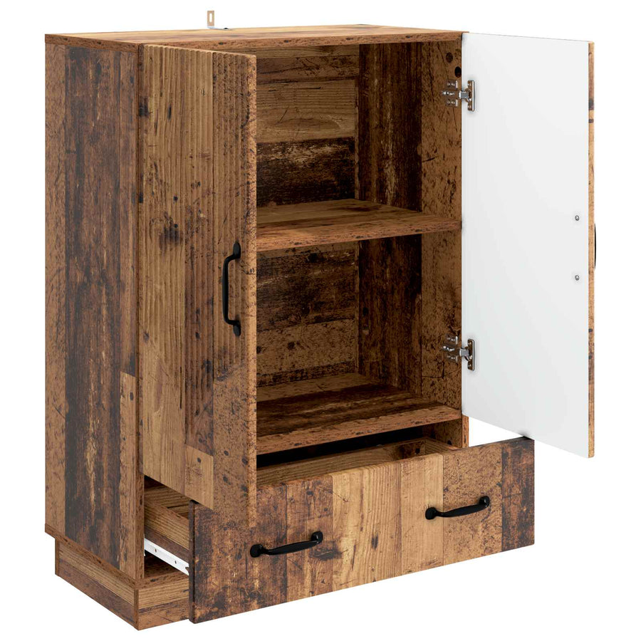 Dressoir met lade Oud hout 66 x 34,5 x 92 cm Bewerkt hout