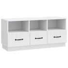 Tv-kast 102x34,5x47 cm wit bewerkt hout
