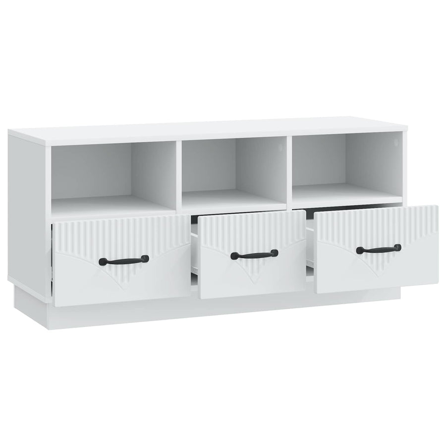 TV-kast met lade Wit 102 x 34,5 x 47 cm Bewerkt hout