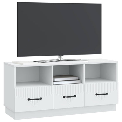 TV-kast met lade Wit 102 x 34,5 x 47 cm Bewerkt hout