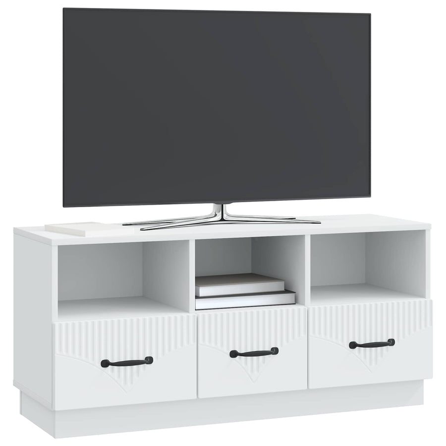 TV-kast met lade Wit 102 x 34,5 x 47 cm Bewerkt hout
