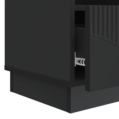 TV-kast met lade Zwart 102 x 34,5 x 47 cm Bewerkt hout
