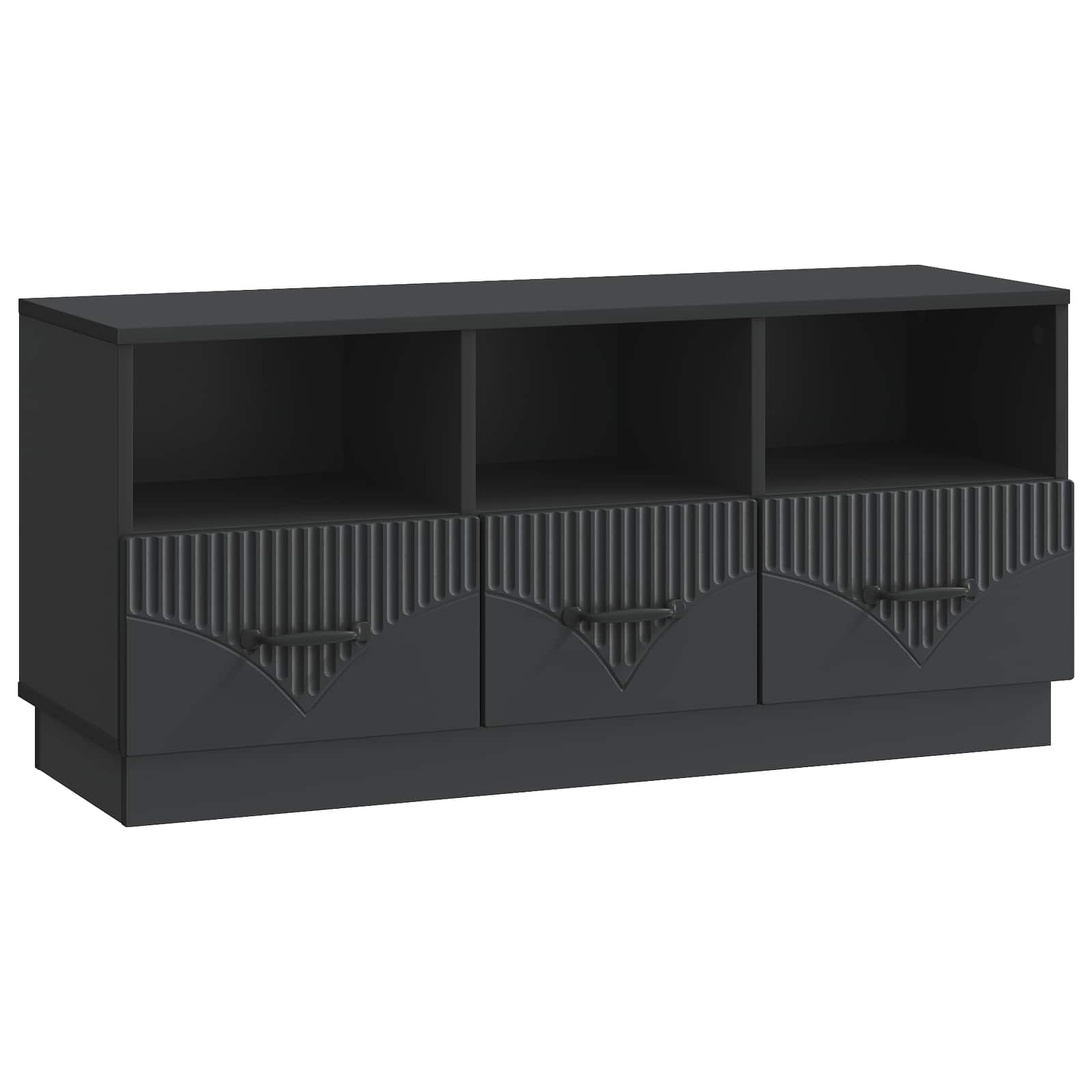 TV-kast met lade Zwart 102 x 34,5 x 47 cm Bewerkt hout