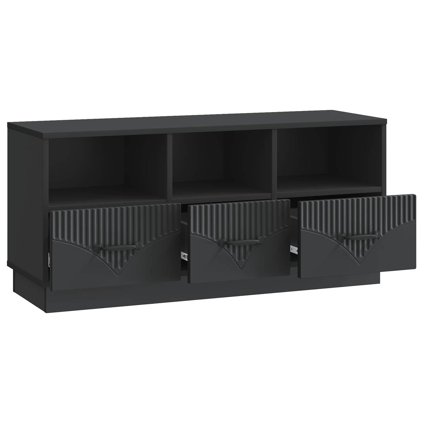 TV-kast met lade Zwart 102 x 34,5 x 47 cm Bewerkt hout
