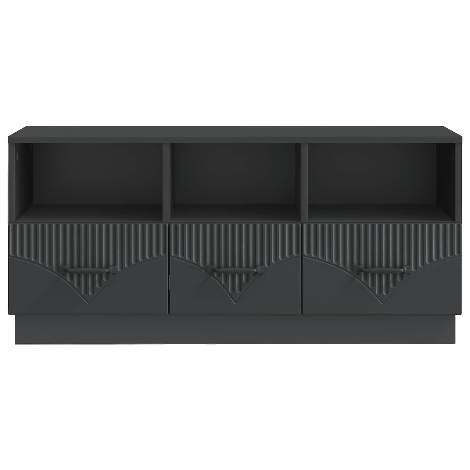TV-kast met lade Zwart 102 x 34,5 x 47 cm Bewerkt hout