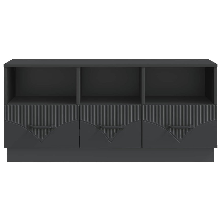 TV-kast met lade Zwart 102 x 34,5 x 47 cm Bewerkt hout