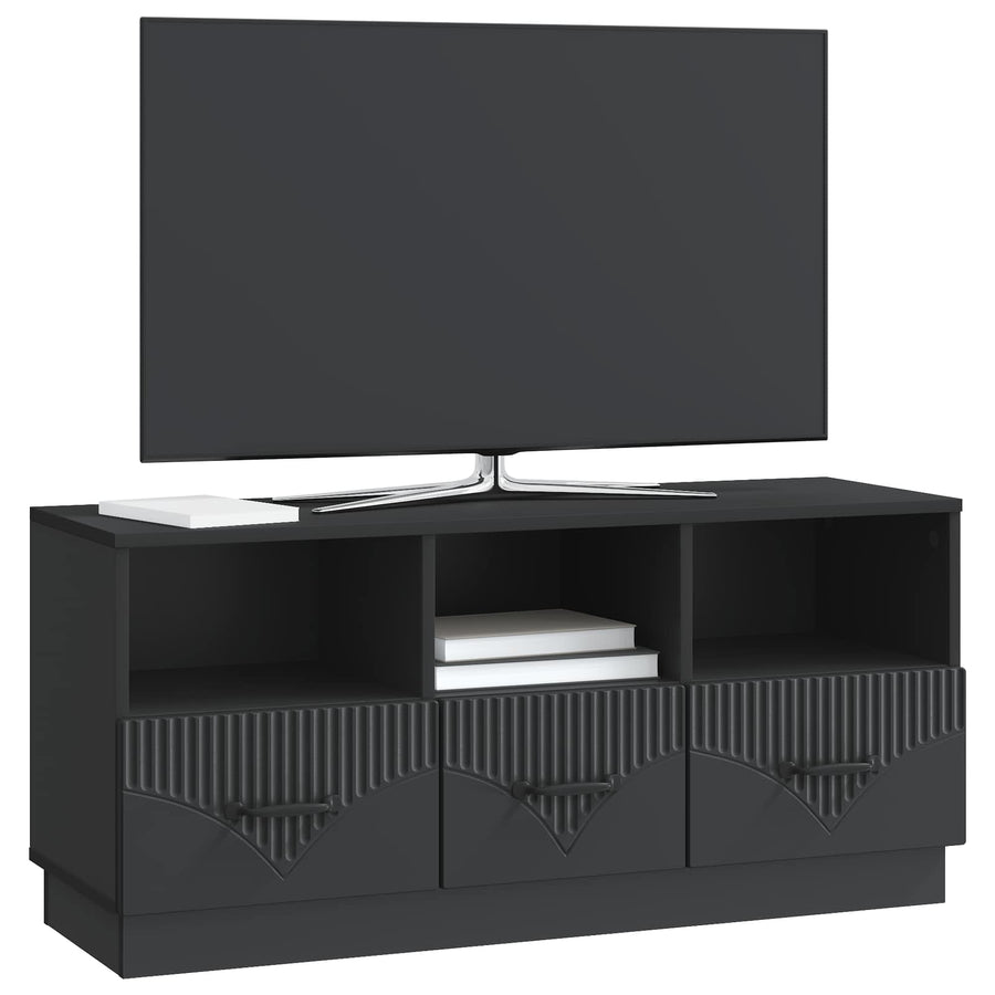 TV-kast met lade Zwart 102 x 34,5 x 47 cm Bewerkt hout