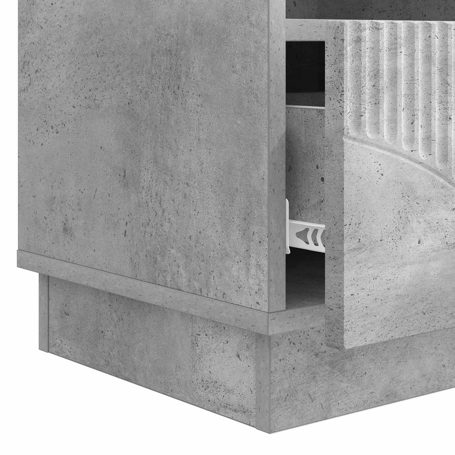TV-kast met lade Betongrijs 102 x 34,5 x 47 cm Bewerkt hout