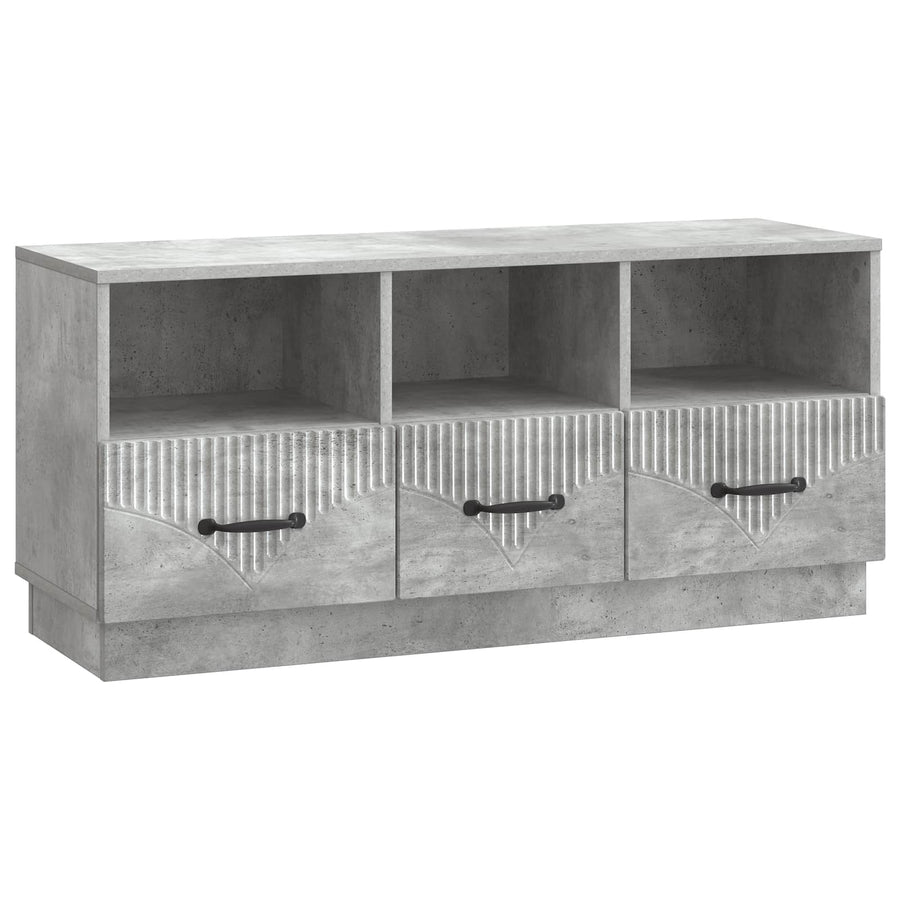 TV-kast met lade Betongrijs 102 x 34,5 x 47 cm Bewerkt hout