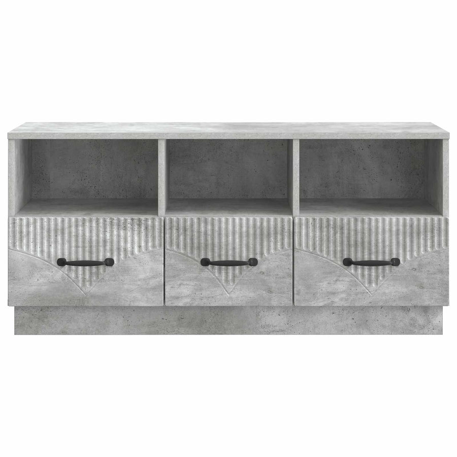 TV-kast met lade Betongrijs 102 x 34,5 x 47 cm Bewerkt hout