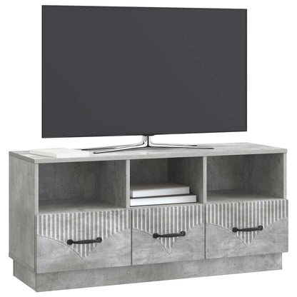 TV-kast met lade Betongrijs 102 x 34,5 x 47 cm Bewerkt hout