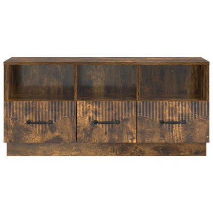 TV-kast met lade Gerookt eiken 102 x 34,5 x 47 cm Bewerkt hout