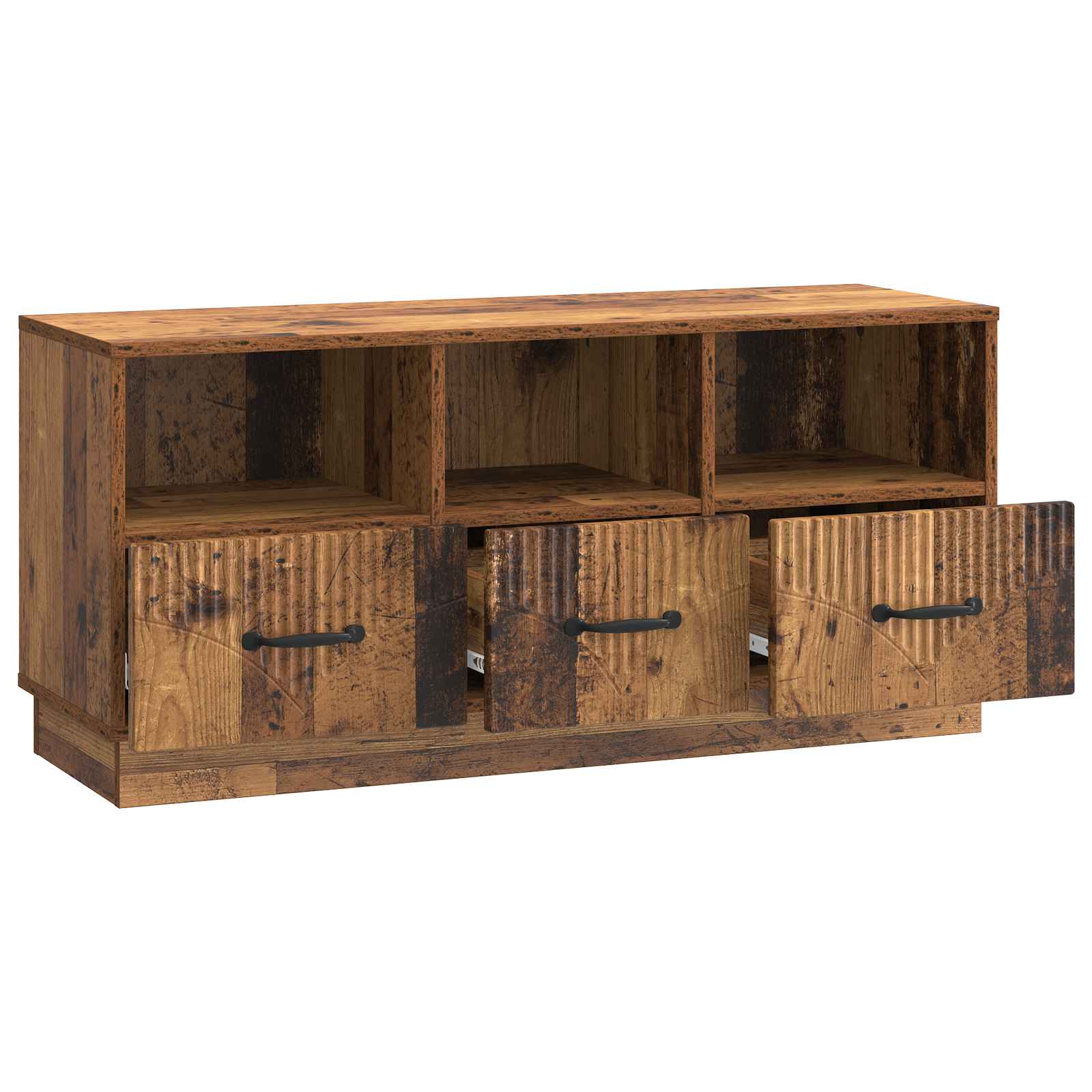 TV-kast met lade Oud hout 102 x 34,5 x 47 cm Bewerkt hout