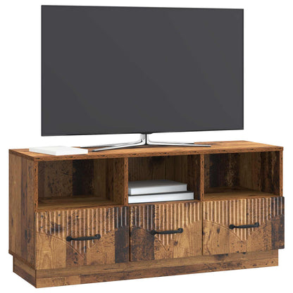 TV-kast met lade Oud hout 102 x 34,5 x 47 cm Bewerkt hout