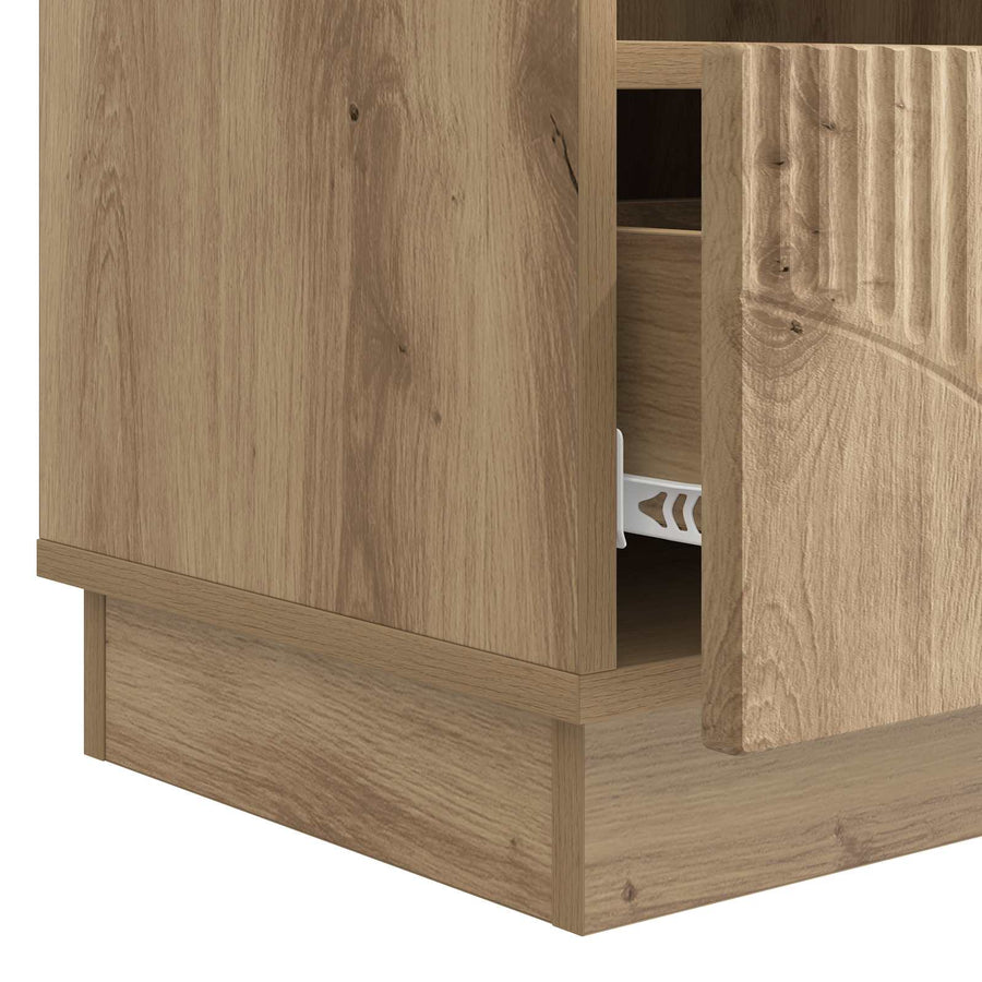 TV-kast Artisanaal eiken 102 x 34,5 x 47 cm Bewerkt hout