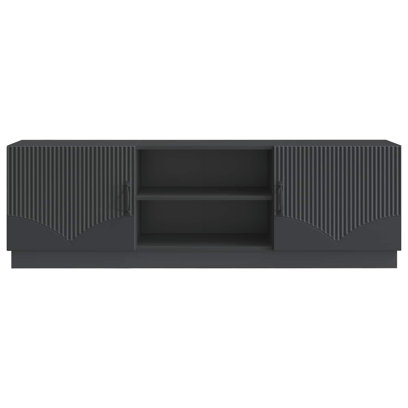 TV-kast Zwart 150 x 31 x 47 cm Bewerkt hout