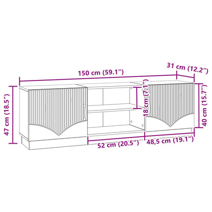 TV-kast Gerookt eiken 150 x 31 x 47 cm Bewerkt hout